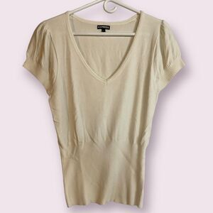 Express Womens Short Sleeve V Neck with banded bottom